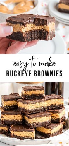 easy to make buckeye brownies with peanut butter