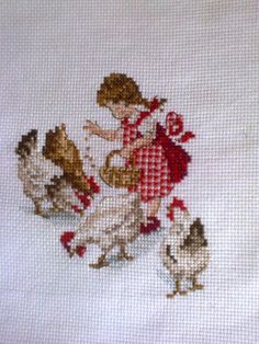 Grandma Crafts, Cross Stitch Stocking, Cross Stitch Finishing, Vintage Cross Stitches, Cross Stitch Animals, Hand Embroidery Design, Cross Stitch Flowers