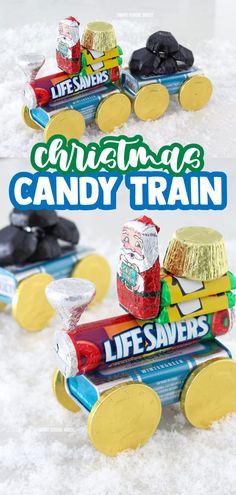 candy train made out of old candy bars is featured in this ad for life savers