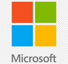 the microsoft logo is shown on a transparent background, and it appears to be in color