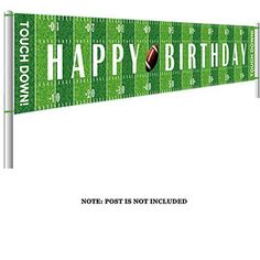 a happy birthday banner with a football on it