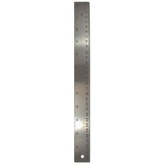 a metal ruler on a white background