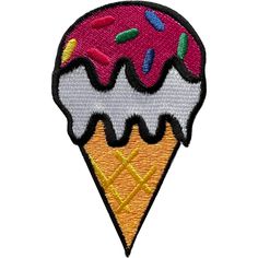 an ice cream cone with sprinkles is shown in the shape of a cone