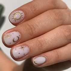 Sun Nails, Hello Nails, Moon Nails, Subtle Nails, Minimal Nails, Cute Gel Nails, Nail Studio, Minimalist Nails, Beauty Nail