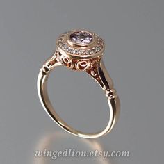 Engagement Ring THE SECRET DELIGHT 14k rose gold Spinel with | Etsy Rose Gold Halo Ring With Rose Cut Diamonds, Rose Gold 14k Gold Halo Ring, Heirloom Style Rose Gold Diamond Halo Ring, Heirloom Rose Gold Diamond Halo Ring, Heirloom Style Rose Gold Halo Diamond Ring, 14k Gold Rose Gold Halo Diamond Ring, Rose Gold Halo Diamond Ring In 14k Gold, Rose Gold Diamond Ring With Halo, 14k Rose Gold Halo Ring With Center Stone