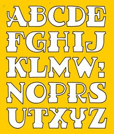 the upper and lower letters are white on a yellow background, with black lettering below