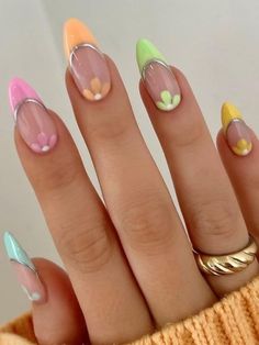 Easter Nails Design Spring, Kawaii Spring, Easter Nail Art Designs, Pastel Nail Art, Simple Spring Nails, Pastel Nails Designs, Easter Nail, Easter Nail Designs, Bunny Nails