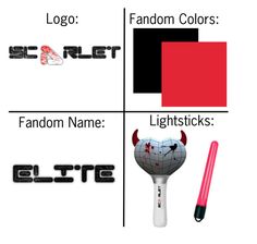 the logo, fandom colors, and lightsticks are all in different styles