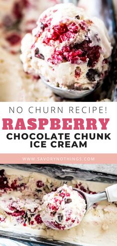 no churn recipe raspberry chocolate chunk ice cream