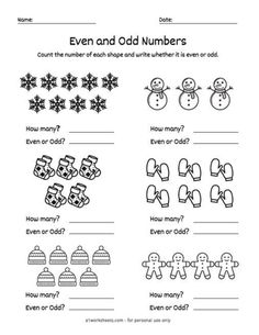 an odd number worksheet with snowmen and other things to do on it