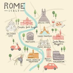 a map of rome with all the attractions