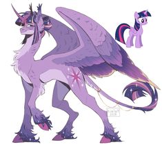 an image of a purple pony with wings on it's head and tail, standing next