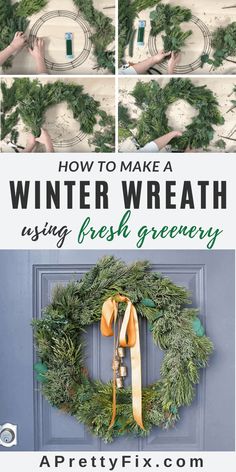 how to make a winter wreath using fresh greenery