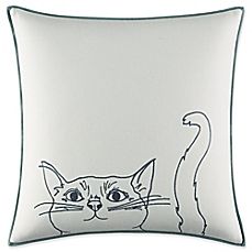 a pillow with a cat drawn on it