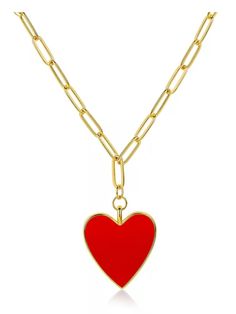 PRICES MAY VARY. ❤️ Birthday Anniversary Gifts ❤️: Heart jewelry is the first choice to express love, care and friendship for girls or women. This heart necklace will bring you love to her on important days. ❤️ Preppy Necklace ❤️: Trendy paperclip chain necklace with red enamel heart pendant, matching women's or girls' any outfit. They can wear this heart necklace daily or at importatn occassions. ❤️ High Quality ❤️: Pretty heart shape with glossy enamel, shinning and smooth. The necklace is 18K Preppy Necklace, Preppy Necklaces, Red Heart Necklace, Paperclip Necklace, Preppy Jewelry, Pretty Heart, Flowers Gifts, Yellow Heart, Enamel Necklaces