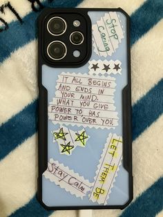 an iphone case with some writing on it