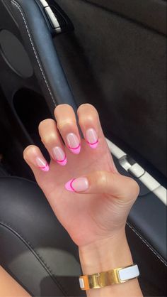 Summer Nails Tips, Cute And Easy Nail Designs, Two Color French Tip Nails, Preppy Nails, Quartz Nails, Spring Break Nails, Hippie Nails