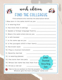 a printable worksheet with the words find the collagee on it