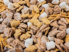 a pile of muddy dog treats with marshmallows