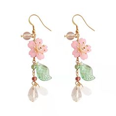 PRICES MAY VARY. Cherry Blossom Earrings: Unique Design, Exaggerated but Not Heavy, Very Spring and Summer Earrings, Very Suitable for Outings Pink Flower Earrings: Flower Earrings for Women Dangling Bold Declaration of Style with These Handmade Long Pendant Earrings! If You Want to Increase Your Jewelry Collection, This Charming and Retro Spring/Summer Earrings Will Make Your Look Even More Charming Cherry Earrings: A Great Choice for Spring and Summer，the Design Inspiration Comes from Bohemian Resin Petals, Sakura Earrings, Nejire Hado, Accessories Ear, Flower Ear, Cherry Earrings, Buy List, Long Tassel Earrings, Summer Earrings