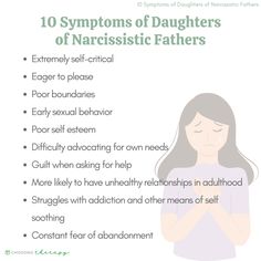 the 10 symptons of daughters of narcissistic fathers infographical