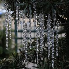 icicles hanging from the branches of a tree