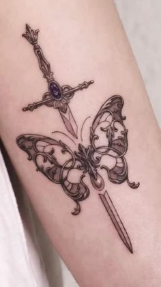 Butterfly Incorporated Tattoo, Female Outer Forearm Tattoo, Add On Back Tattoo, Womens Aries Tattoo, Victorian Woman Tattoo, Butterfly Ornamental Tattoo, Spanish Style Tattoos, Butterfly Tatoos Woman, Whimsigothic Tattoo