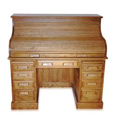 an old fashioned wooden desk with drawers