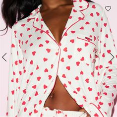 For Sale Is The Skims Valentines Soft Sleep Set In Size Small. This Is The Sold Out Exclusive Lana Del Rey Collab With Skims. New In Bag With Tags. Old Pajamas, Button Up Set, Sleep Set, Straight Leg Pants, Lana Del Rey, Women's Intimates, Ruby, Pajamas, Button Up