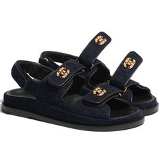 Chanel 21a Blue Velvet Denim Cc Logo Mule Slide Strap Flat Teva Dad Sandal 39 ********** Chanel ********** Brand: Chanel Size: 39 (Know Your Chanel Size) Name: Dad Sandals Color: Navy Blue Style: 21a Style#: G35927 X56243 0l125 Material: Velvet Cc Multicolor Crystal Logo On Straps Dark Navy Blue Velvet Denim Fabric Stitch Quilted Material Hook And Loop Adjustable Double Straps Brand New In Box, Comes With Original Box And Dust Bag 100% Authentic Or Your Money Back Great Gift I Ship Worldwide Any Dad Sandals, Chanel Brand, Crystal Logo, Navy Blue Velvet, Chanel Sandals, Pink Chanel, Handbag Wallet, Tory Burch Miller Sandal, Cc Logo