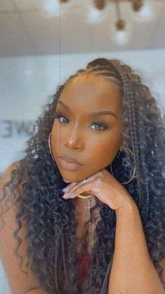 Crochet With Cornrows, Cornrows With Crochet In Back, Crochet Braids For Black Women, Crochet Braids Curly, Cornrow Updo, Vacation Hairstyles Black Women, Braids In Front Crochet In Back, Braids With Curly Hair, Crochet Braid