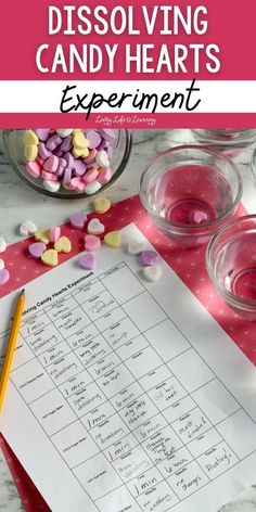 the dissolving candy hearts experiment for valentine's day