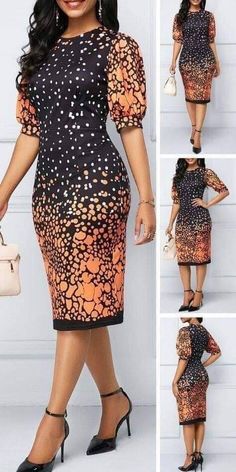 Afrikaanse Mode, Classy Dress Outfits, African Print Fashion Dresses, Fall Dress, African Fashion Women, African Clothing Styles, Latest African Fashion Dresses, African Design Dresses, Crewneck Dress