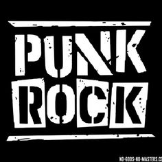 punk rock written in white on a black background