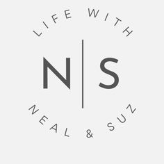 the logo for life with n s meal and sushi, which is designed in black and white