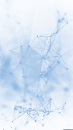 an abstract blue and white background with lines, dots and shapes in the middle that are connected to each other