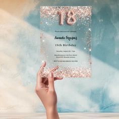 18th birthday rose gold clear party acrylic invitations | Zazzle Birthday Roses, Sweet 16 Birthday Party, 70th Birthday Parties, 80th Birthday Party, Acrylic Invitations, 16th Birthday Party, 40th Birthday Parties, Sweet 16 Birthday