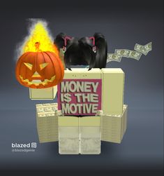 an image of money is the motive in this animated video game, which features a jack - o'- lantern