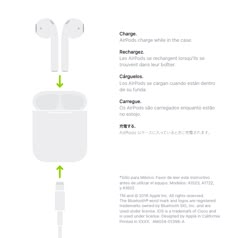 the instructions for how to use an airpods with charger and charging cable attached