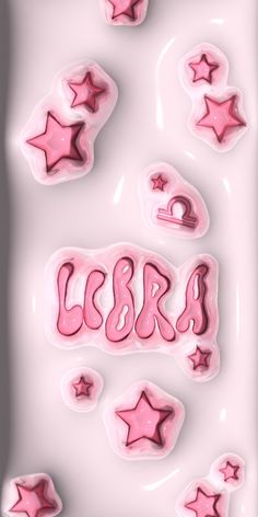 pink stars and the word lisba written in cursive writing