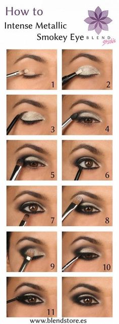 15 Stunning Step-By-Step Makeup Ideas Robert Welsh Eyeshadow, Metallic Smokey Eye, Party Eye Makeup, Makeup Sephora, Party Eyes