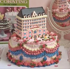 there is a cake made to look like a building