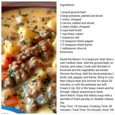 an image of a recipe for soup with potatoes and meat