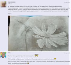 an image of a flower drawn on paper