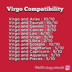 virgo and aris 10 / 10, virgo and taurus 10 / 10