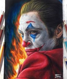 a drawing of the joker as it appears to be painted