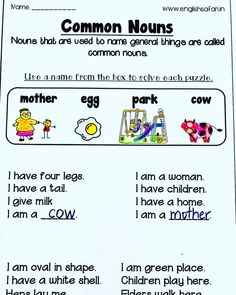 an english worksheet for children to learn how to read the words and pictures