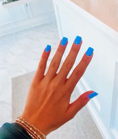 Dip Nail Inspo Spring, And Nail Ideas, Cute Sns Nail Ideas For Summer, Dip Nails Preppy, Preppy Nails Coffin, Cute Nail Ideas For Summer Simple, Different Color Summer Nails, Blue Nails With Simple Design, Blue Nails Preppy