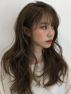 Bangs Korean, Haircuts For Long Hair With Bangs, Wispy Curtain Bangs, Korean Long Hair, Korean Bangs, Long Haircuts With Bangs, Korean Hair