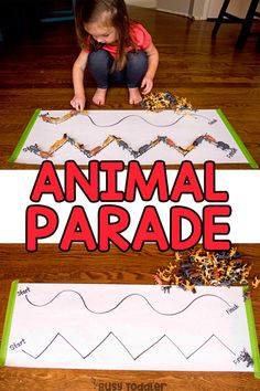 Animal Parade Toddler Activity - Busy Toddler Easy Indoor Activities, Zoo Activities, Animal Activities For Kids, Animal Lessons, Easy Toddler Activities, Animal Parade